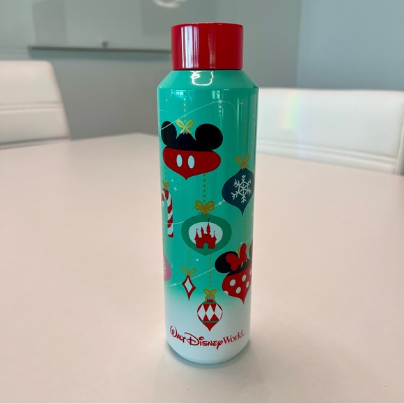 NEW STARBUCKS DISNEY WORLD HOLIDAY ORNAMENTS STAINLESS STEEL WATER BOTTLE 20oz